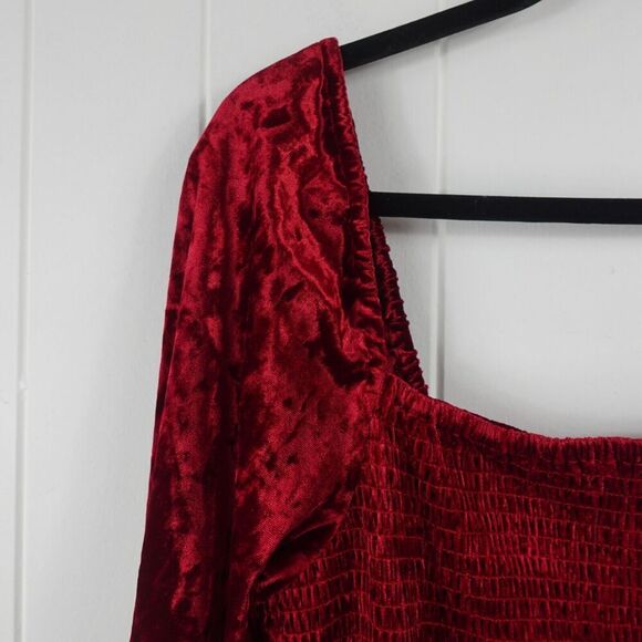 Bar III Womens Red Velvet Fit & Flare Dress X-Large - Picture 4 of 12